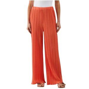 Ella by Rafaella Coral Plisse Wide-Leg Pants Women’s XL‎ Elastic Waist Flowy